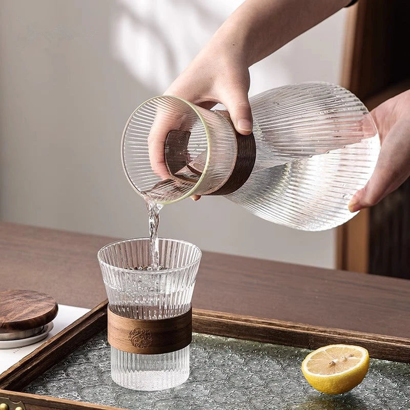 Creative Heat-Resistant Glass Cup Set, Water Kettle Bottle, Flower Tea Juice Cup, New, Drop Shipping