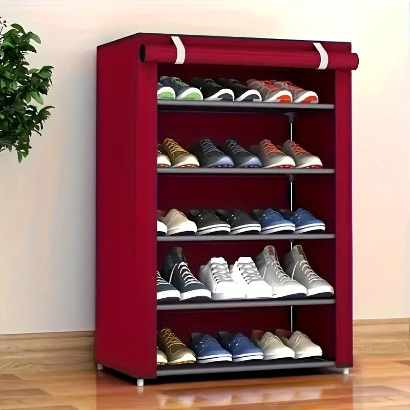 3-Style Metal Shoe Cabinet with Dust Cover, Large Capacity Multi-Layer Shoe Rack, Easy Assembly Storage Organizer