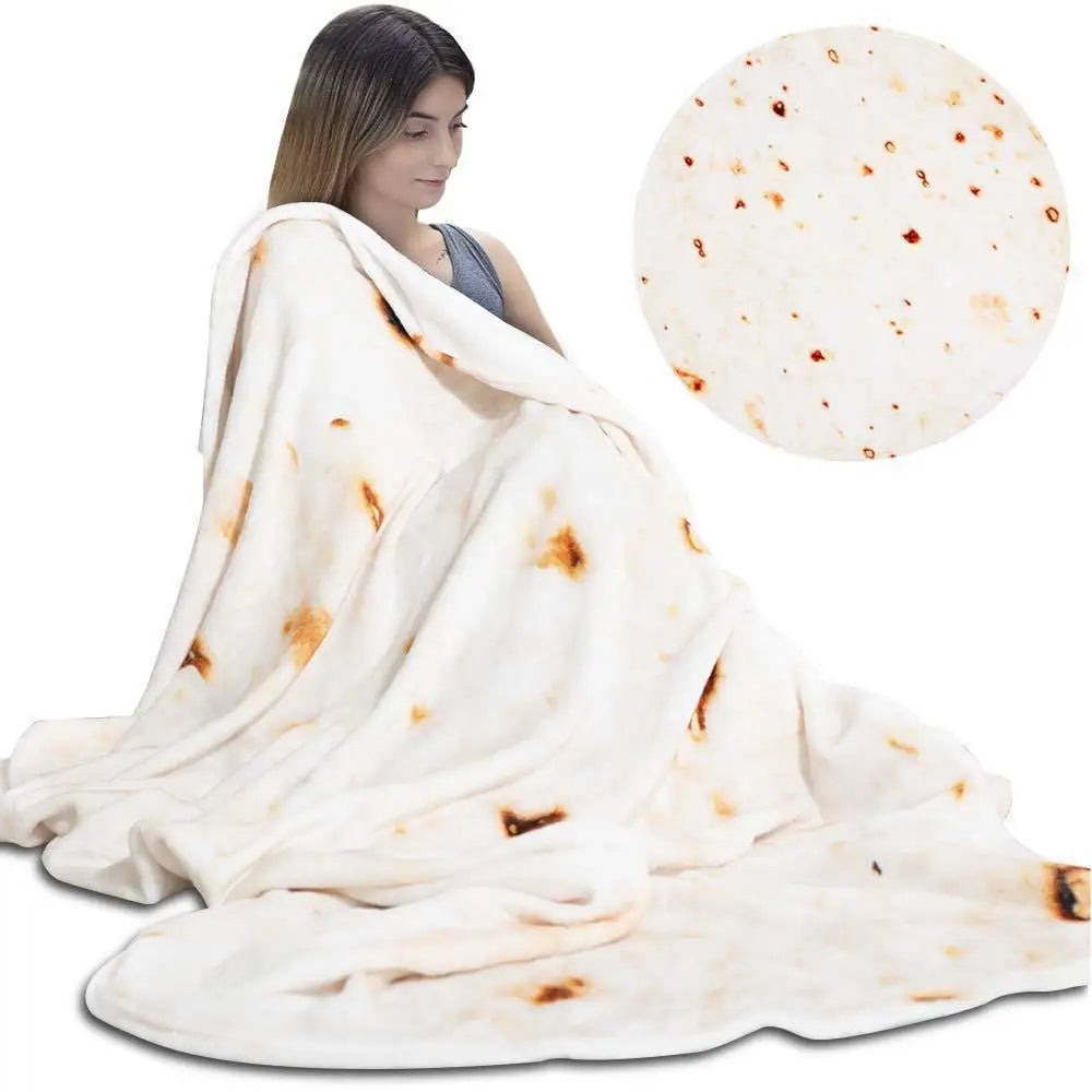 Burrito Pizza Blankets Funny Gifts,Cute Food Wrap Blanket for Adults Kids,Soft and Fuzzy Throw Blankets for Christmas S164