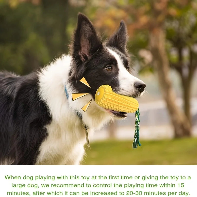 Indestructible Dog Chew Toy Heavy-Duty Rubber Bone Corn Grain Texture for Medium Large Dogs Puppies Powerful Chewers Dental Care