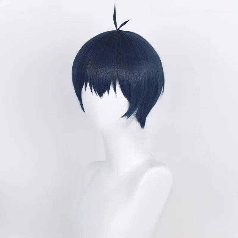 Anime Isagi Yoichi Cosplay Wig Short Black/Blue Cosplay Wigs Heat Resistant Yoichi Isagi Wigs Halloween Party Synthetic Wigs