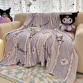 Kuromi fashion blanket for sofas and as an air-conditioning blanket comfortable and warm featuring a cute Kuromi pattern