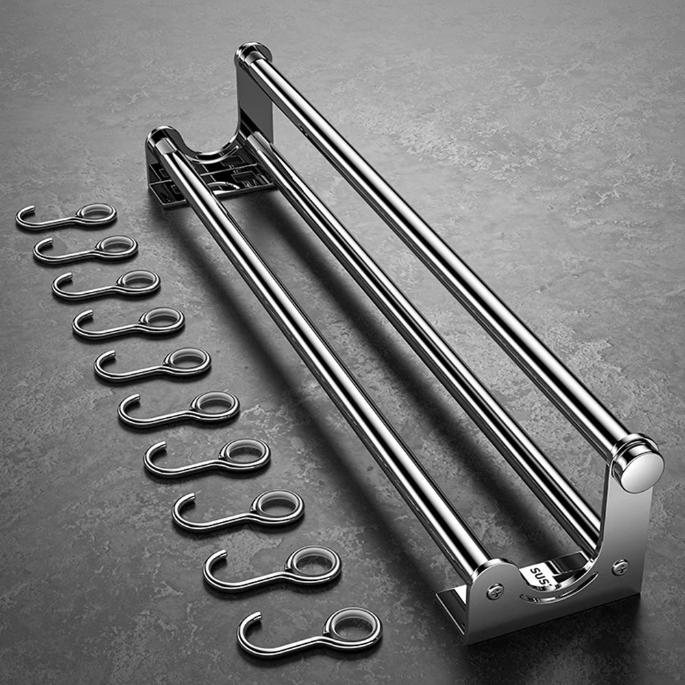 Kitchen Shelf Rack Stainless Steel Household Wall-mounted Seasoning Chopstick Knife Holder Storage Organizer Kitchen Hanger Rack