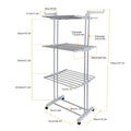 4-Tier Clothes Drying Rack Foldable Expandable Rack Large Movable with Wheels Space Saving Multi-functional Indoor & Outdoor