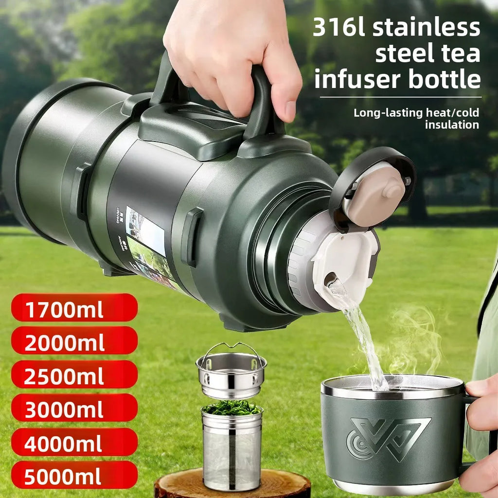 316 stainless steel vacuum insulated cup - travel hot water bottle - household portable vehicle-mounted sports water bottle
