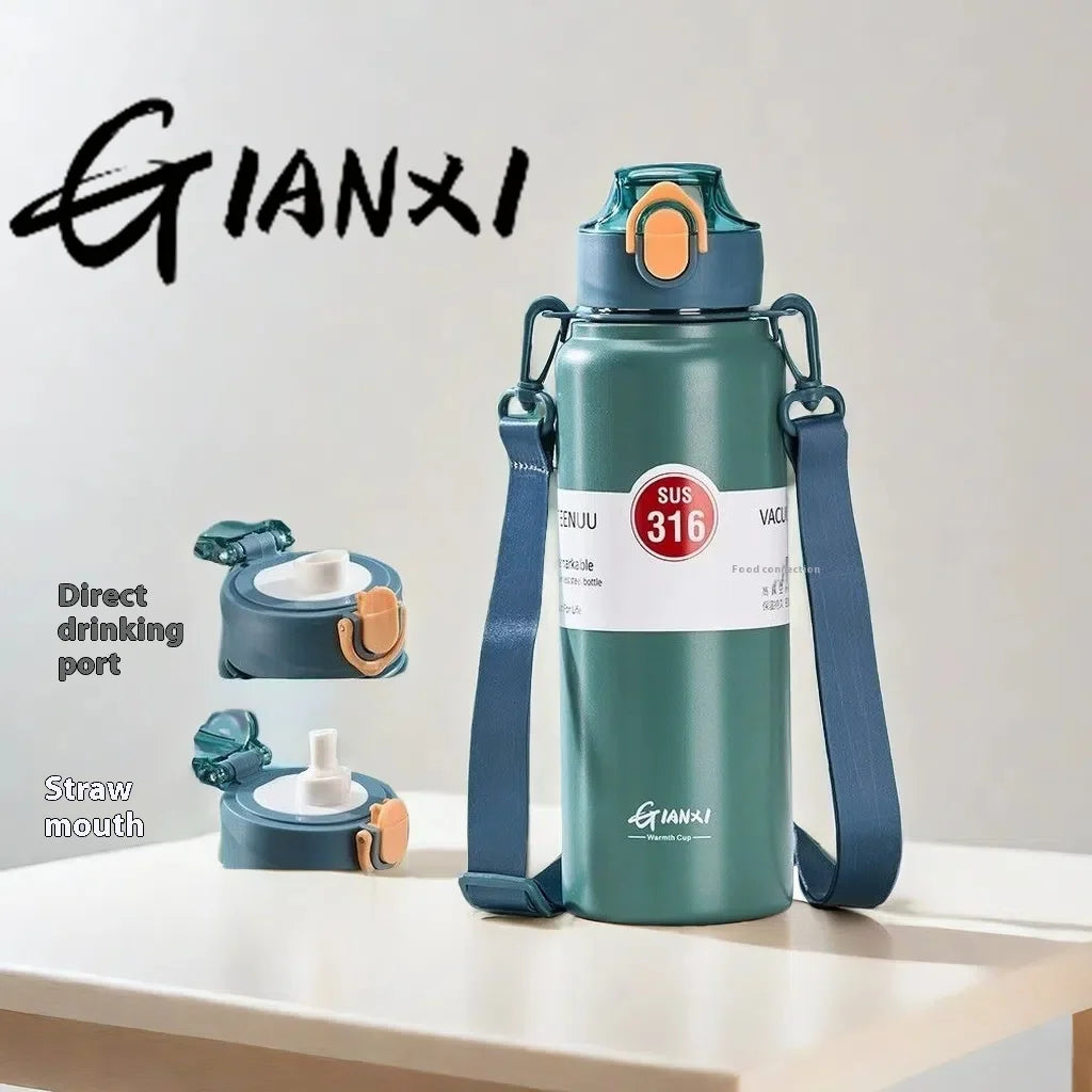 GIANXI Children's Thermos Cup Students Go To School Special Straw Cup Men And Women 2024 New Kettle 316 Large Capacity Water Cup