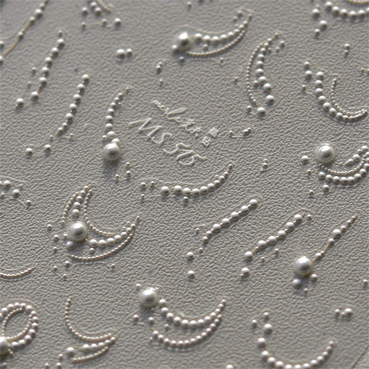 1pcs White 5D Pearl Lace Wave Lines Nail Art Stickers Elegant Exquisite Nail Decoration Decals DIY Self Adhesive Transfer Slider