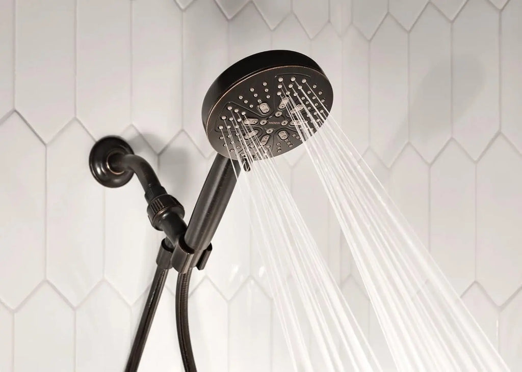 Mediterranean Bronze Handheld Shower Head with 8 Spray Settings for Powerful Customized Showering Experience