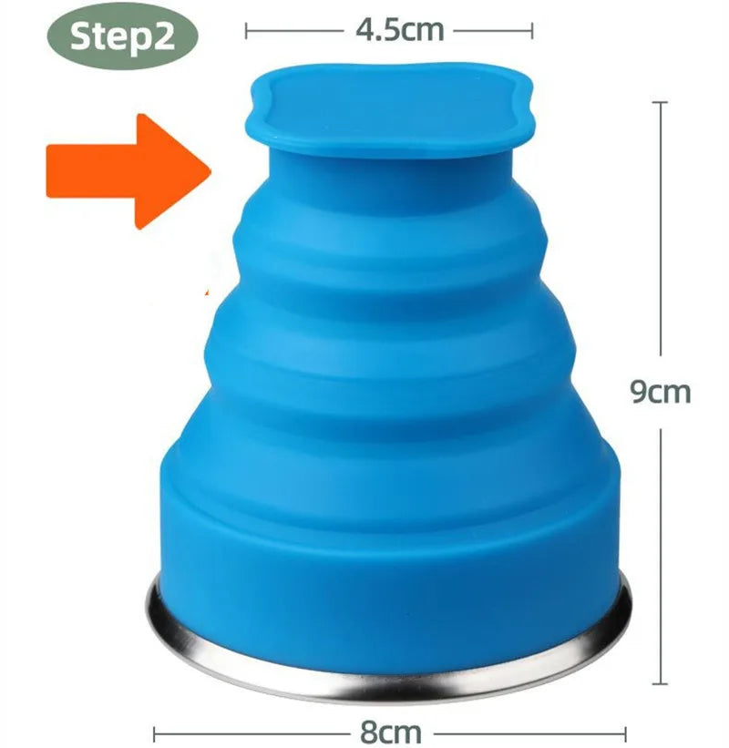 200ml Folding Cup Silicone Scalable Color Portable Outdoor Coffee Hand Cup without Bisphenol A Food Grade Water Cup Travel