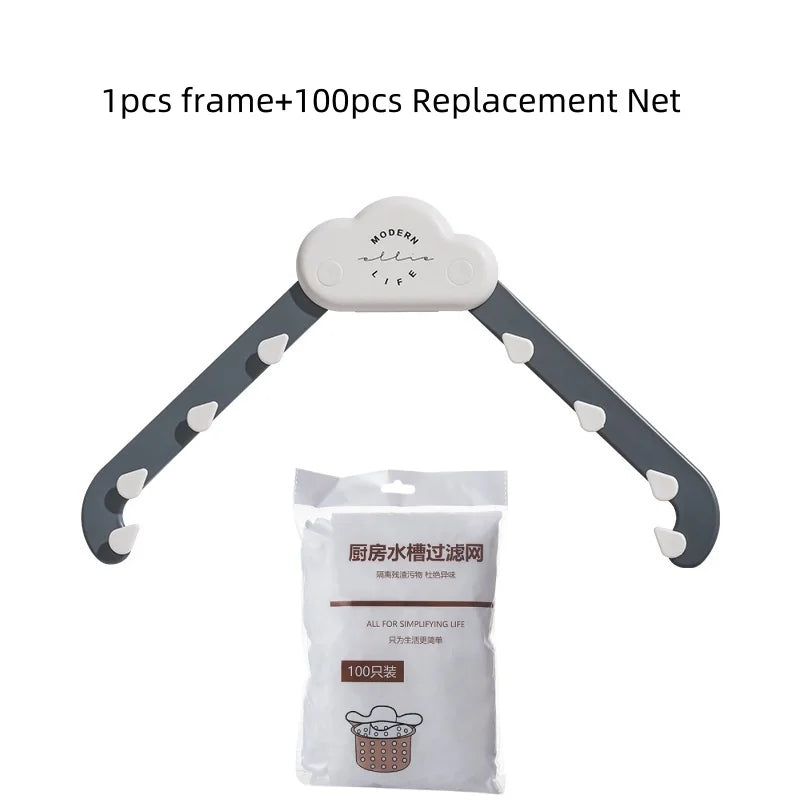 Kitchen Sink Strainer Set,Triangle Draining Basket,Non-Food Contact Washing Mesh Filter,Hanging Storage Rack for Food Waste