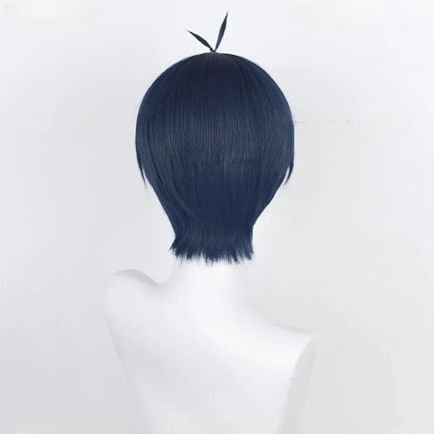 Anime Isagi Yoichi Cosplay Wig Short Black/Blue Cosplay Wigs Heat Resistant Yoichi Isagi Wigs Halloween Party Synthetic Wigs