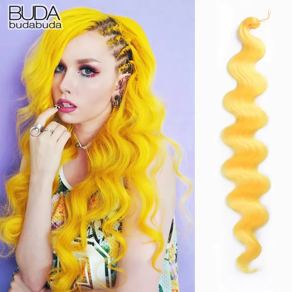 Long Deep Wave Braiding Hair 28 Inch Ocean Wave Crochet Hair Synthetic Deep Curly Crochet Hair Extensions For Black Women