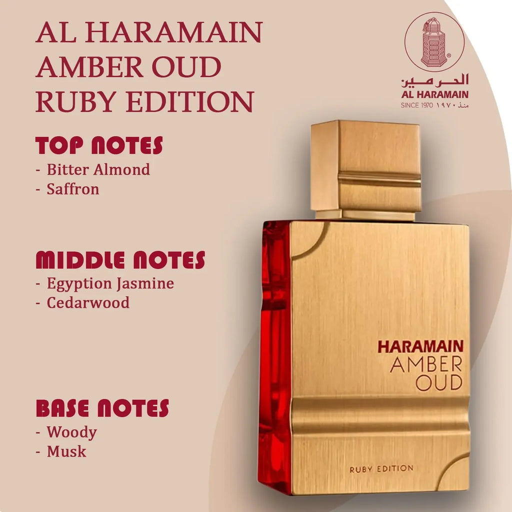 Al Haramain Amber Oud Ruby Eau De Parfum (EDP) 100ML Unisex, Rose & Oud Fragrance, Long Lasting Luxury Spray