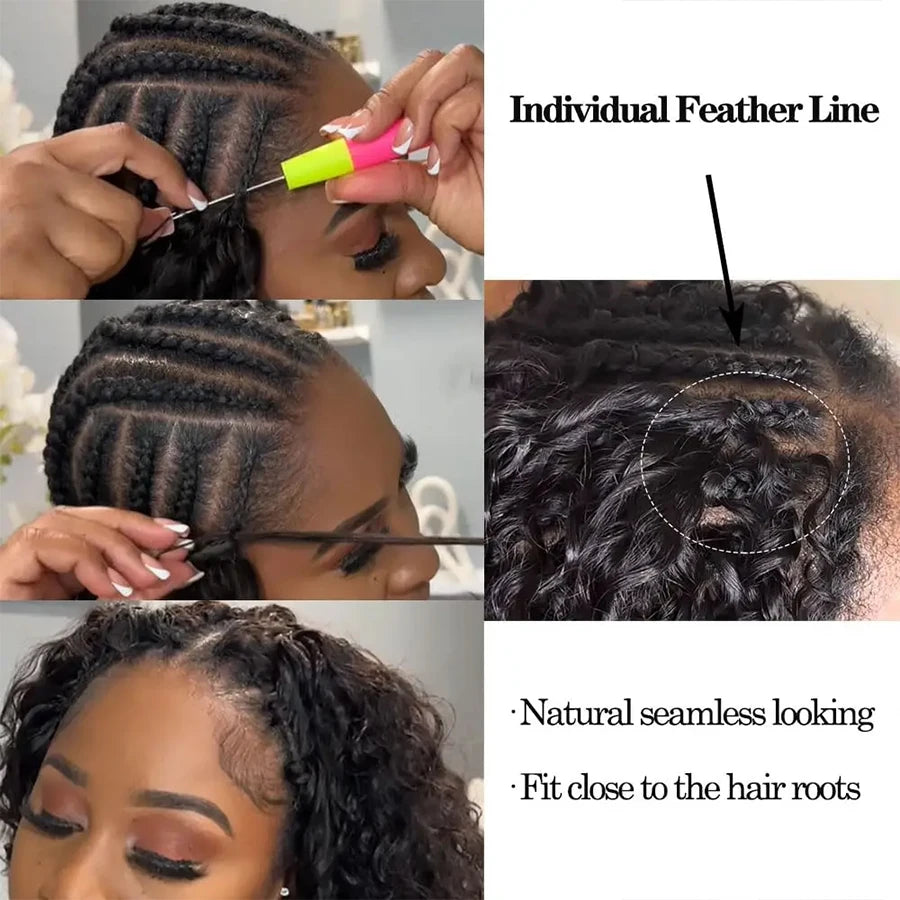 Burmese Curly Crochet Human Hair Knotless Pre-Separated Natural Black Kinky Curly Feather Crochet Hair Extensions For Braiding