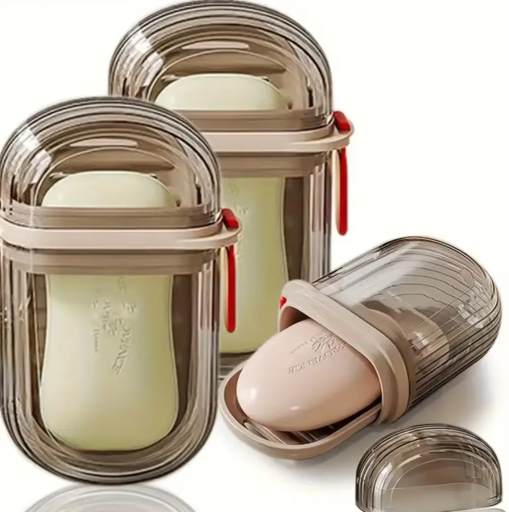 1pc Portable Travel Soap Box with Lid, Portable Sealed Drain Soap Container, Suitable for Travel and Outdoor Leisure.
