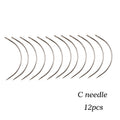 Plussign 12Pcs/Lot Stainless Steel Curved Needles C Type Wig Making Needles Making Lace Wig Hair Necessary Accessories Tools
