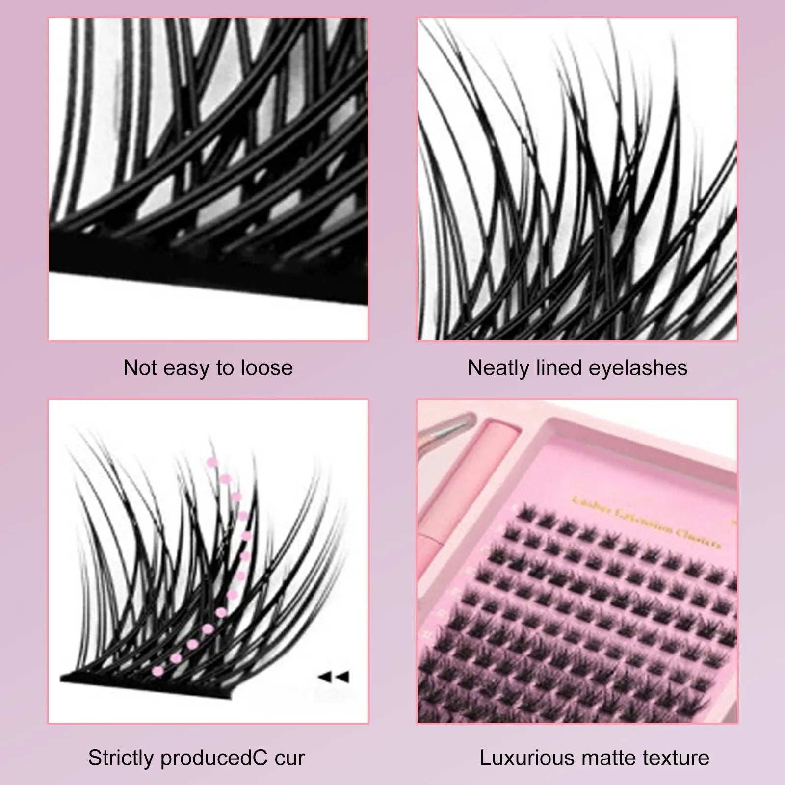 Lash Clusters Kit, Lash Clusters Natural Eyelash Clusters, 8-16mm D Curvature Cluster Lashes, Fairy Eyelash Clusters Wispy Lash