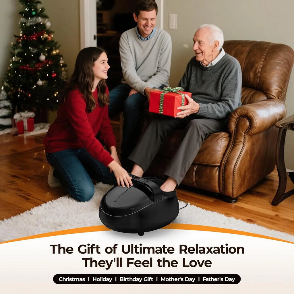 Shiatsu Foot Massager Fully Wrapped Massage Machine Air Compression 9 Levels 5 Modes Remote Control after Work Relaxation Spa