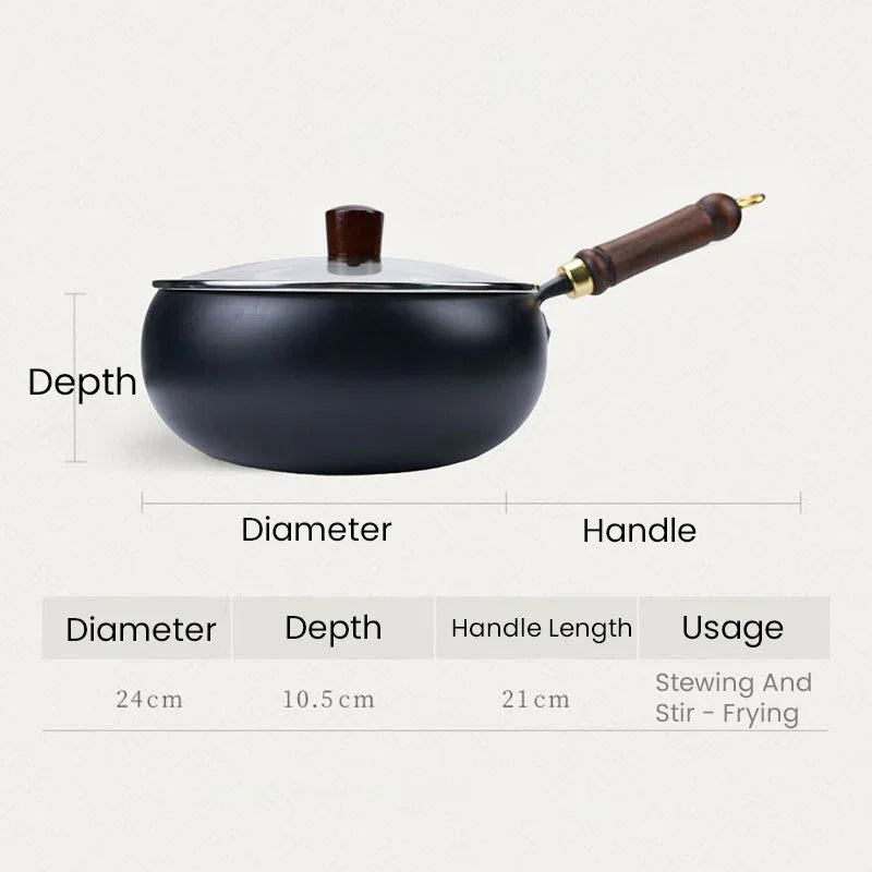 Easy to cook cast iron skillet cast iron pot keep warm Stirfry boil and simmer No picky pots and pans chrome Health Household