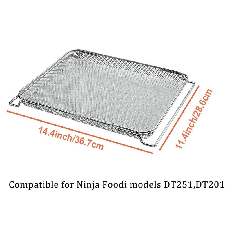 304 Stainless Steel Air Fryer Replacement Roasting Basket Baking Net for Ninja Foodi SP100/SP101B1/SP300/DT200 Oven Accessories