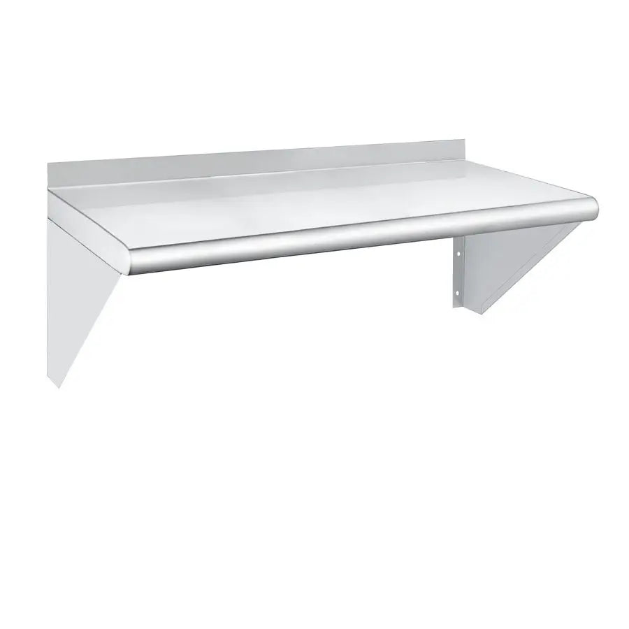 Stainless Steel Shelf 12 x 24, 210lb Commercial Shelves Wall Mount Metal Shelving with Backsplash and Brackets for Kitchen, Rest