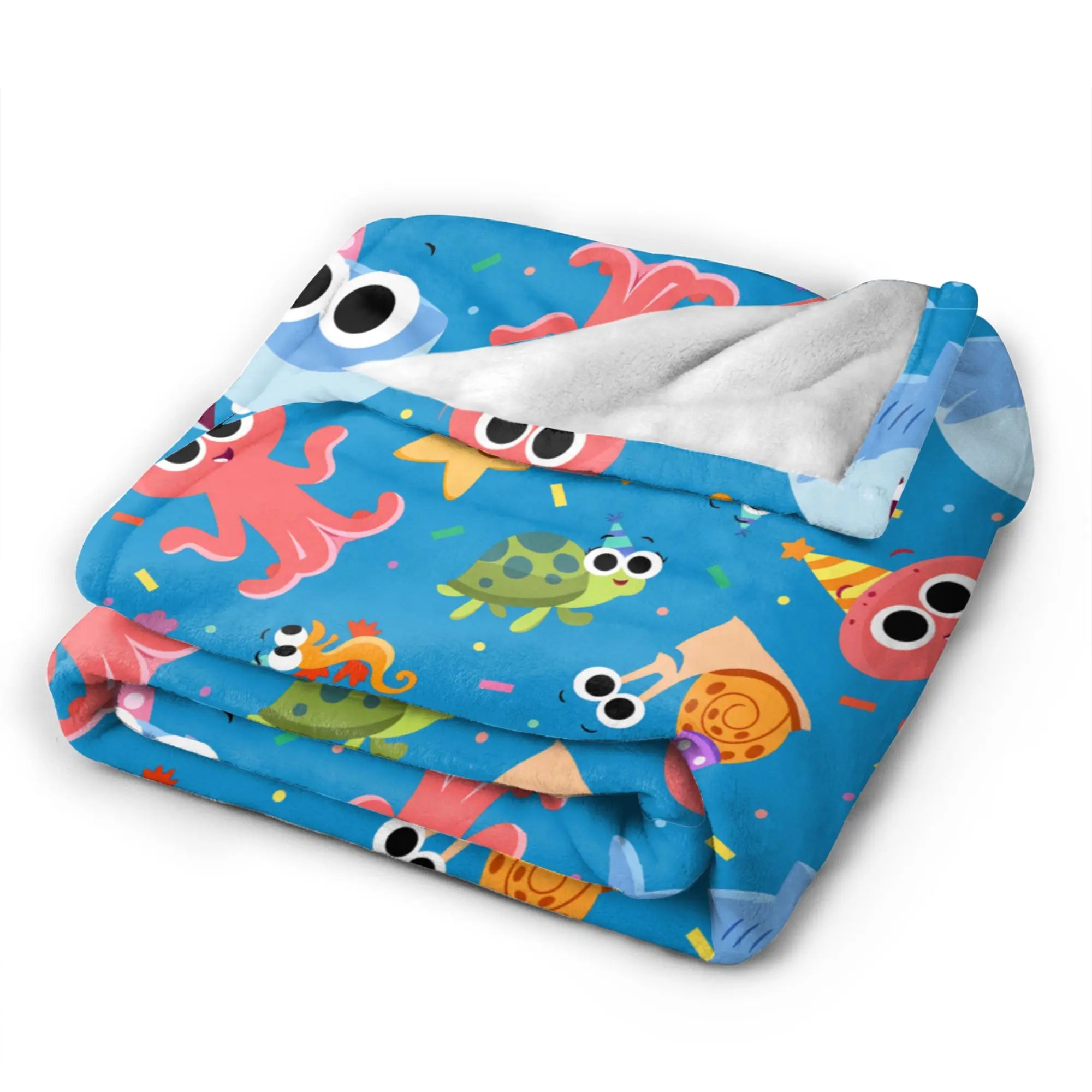 Warm Soft Blanket Picnic Finny the Shark Confetti Birthday Throw Blanket Super Simples Flannel Bedspread For Sofa Bed Cover