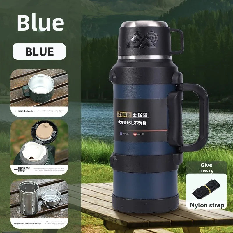 316 stainless steel vacuum insulated cup - travel hot water bottle - household portable vehicle-mounted sports water bottle