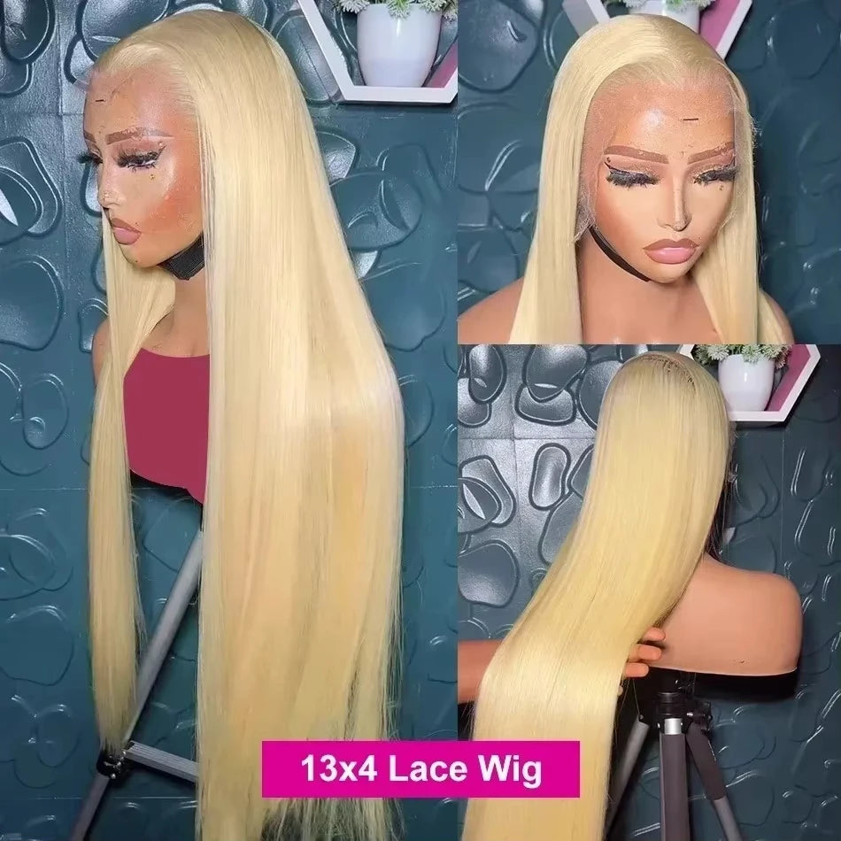 Straight 613 HD Lace Frontal Wig 13x6 Human Hair Wig Honey Blonde Colored Brazilian 13x4 Transparen Lace Front Wigs For Women