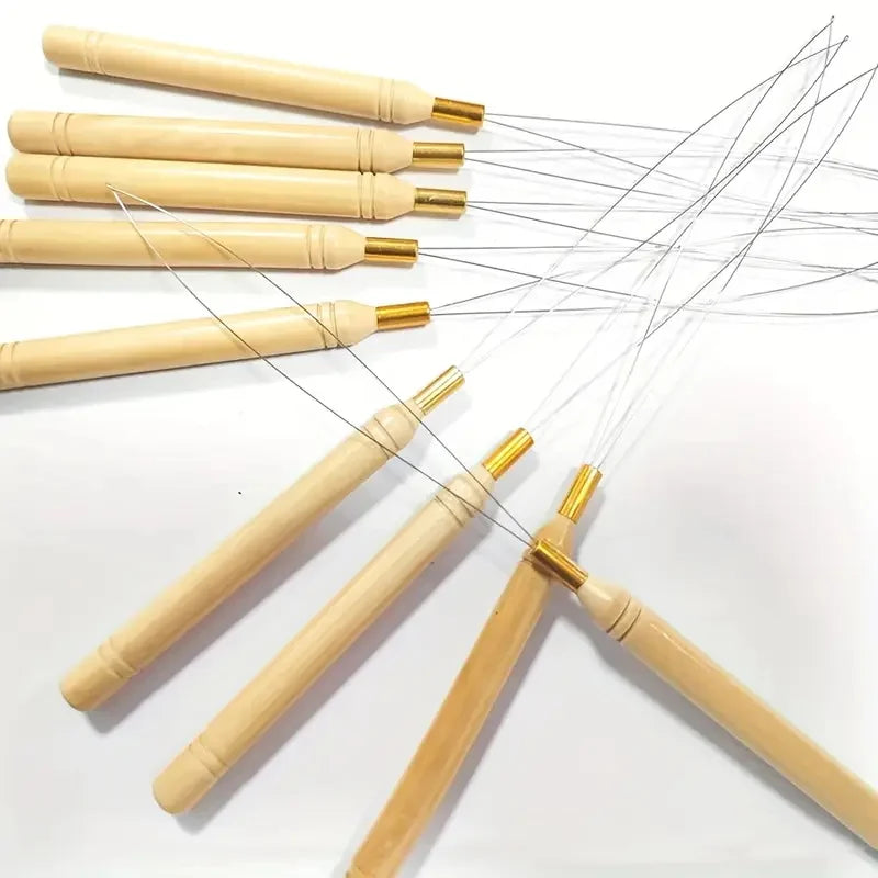 2-20pcs Micro Rings Loop Tool Loop Threader Pulling Needle Used with Hair Plier And Beads for Human Hair Feather Extension Tools