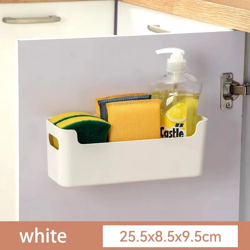 Kitchen Interior Wall Shelves Non Perforated Cling Film Rack Spice Organizer Cabinet Storage Solution for Kitchen Accessories