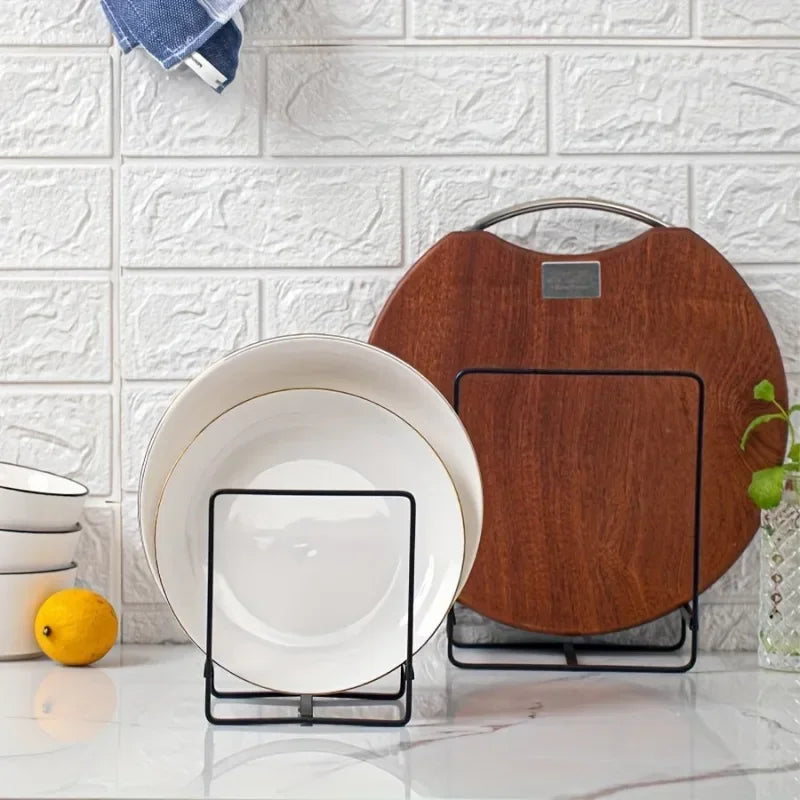 Stainless Steel Accessory Kitchen Cabinet and Storage Shelf Vertical Cookings Utensil Holder Organizer for Plates Bowls Cups