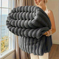 ROSEKIND Blankets 3 Size for Bed, 300GSM Soft & Warm Fleece Throw, Decorative and striped flannel fleece blanket for Adult