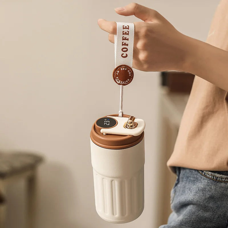 450ml Thermos Bottle Smart Display Vacuum Cup Office Coffee Cup Business Portable Temperature 316 Stainless Steel Thermal Mug