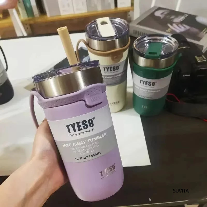 Tyeso 550/710ML Stainless Steel Coffee Mug Sports Water Bottle Car Insulated Cup Keeps Cold and Heat Thermal Mug Vacuum Flask