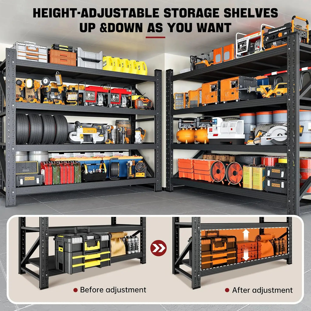 3000LBS Storage Shelves, 48" W Garage Shelving Heavy Duty Metal Adjustable Garage Shelves, Shelving Units, Customized