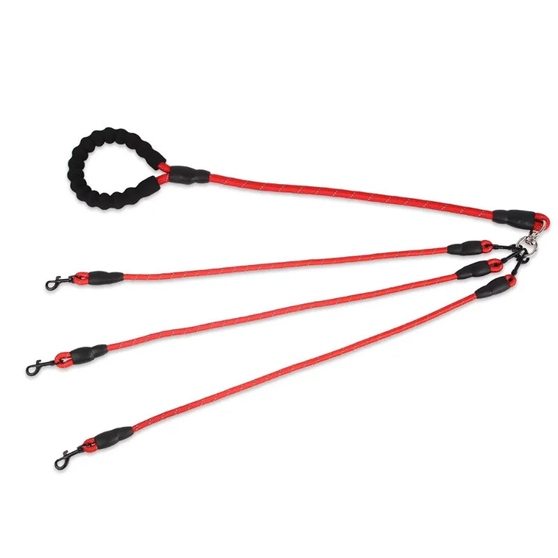 Dog Harness Leash Collar Small Puppy Accessories Pet Traction Wear-resistant Multi-head Dog Leash One-to-two Traction Rope