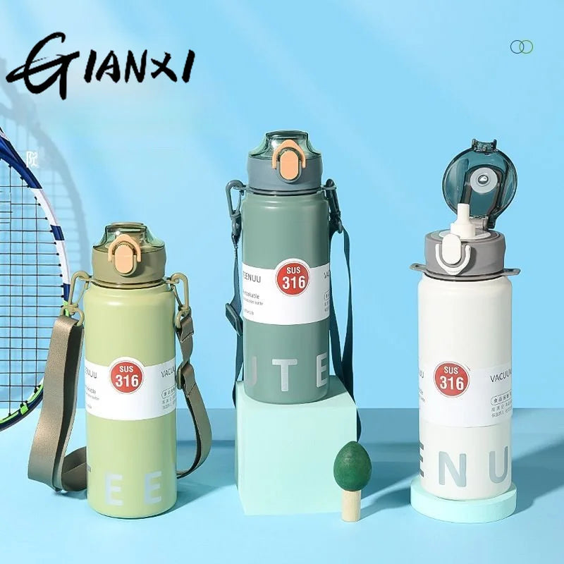 GIANXI Children's Thermos Cup Students Go To School Special Straw Cup Men And Women 2024 New Kettle 316 Large Capacity Water Cup