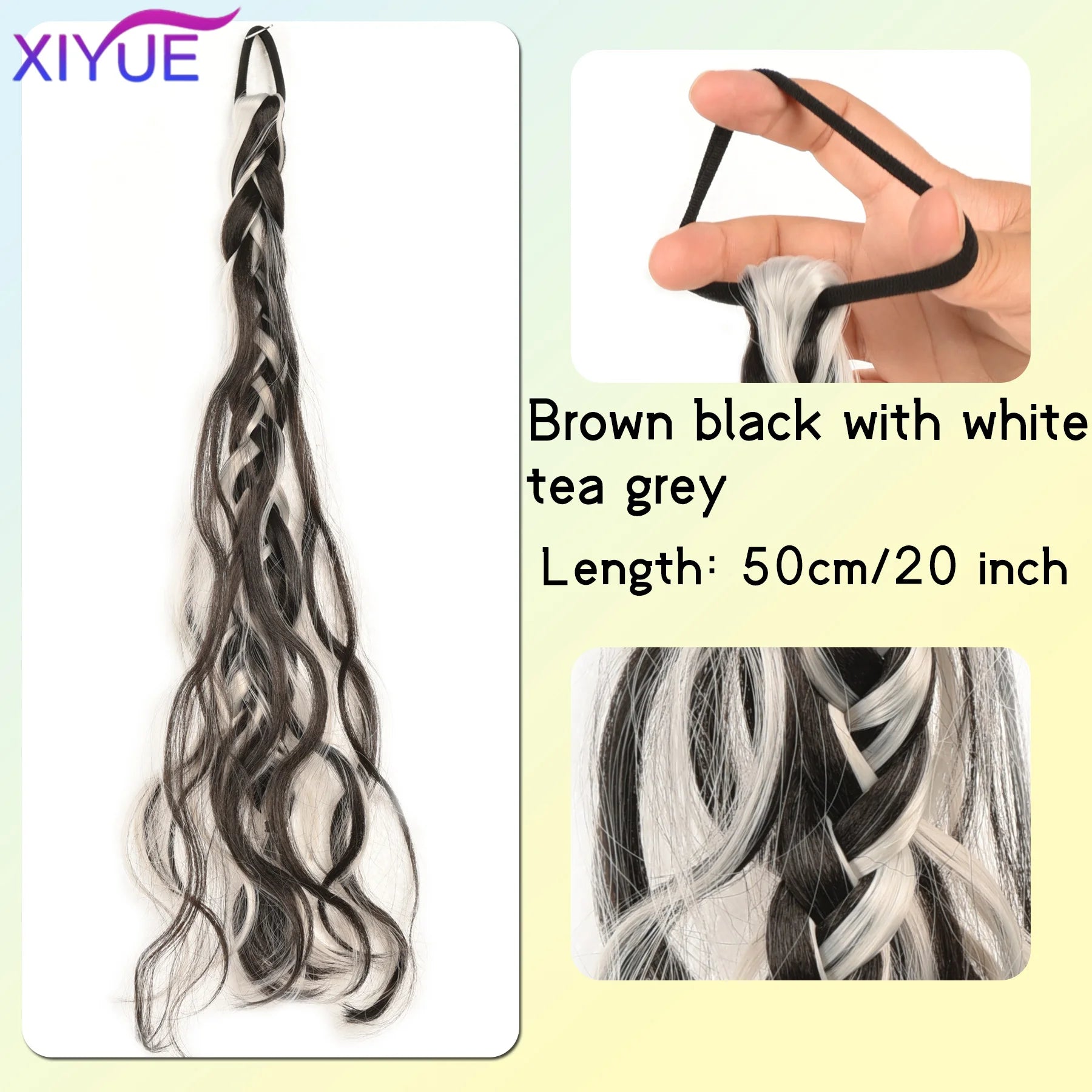 Synthetic messy braid, pink blue grey wig braid, boxer braid wig women ponytail new Chinese Fried Dough Twists long braid