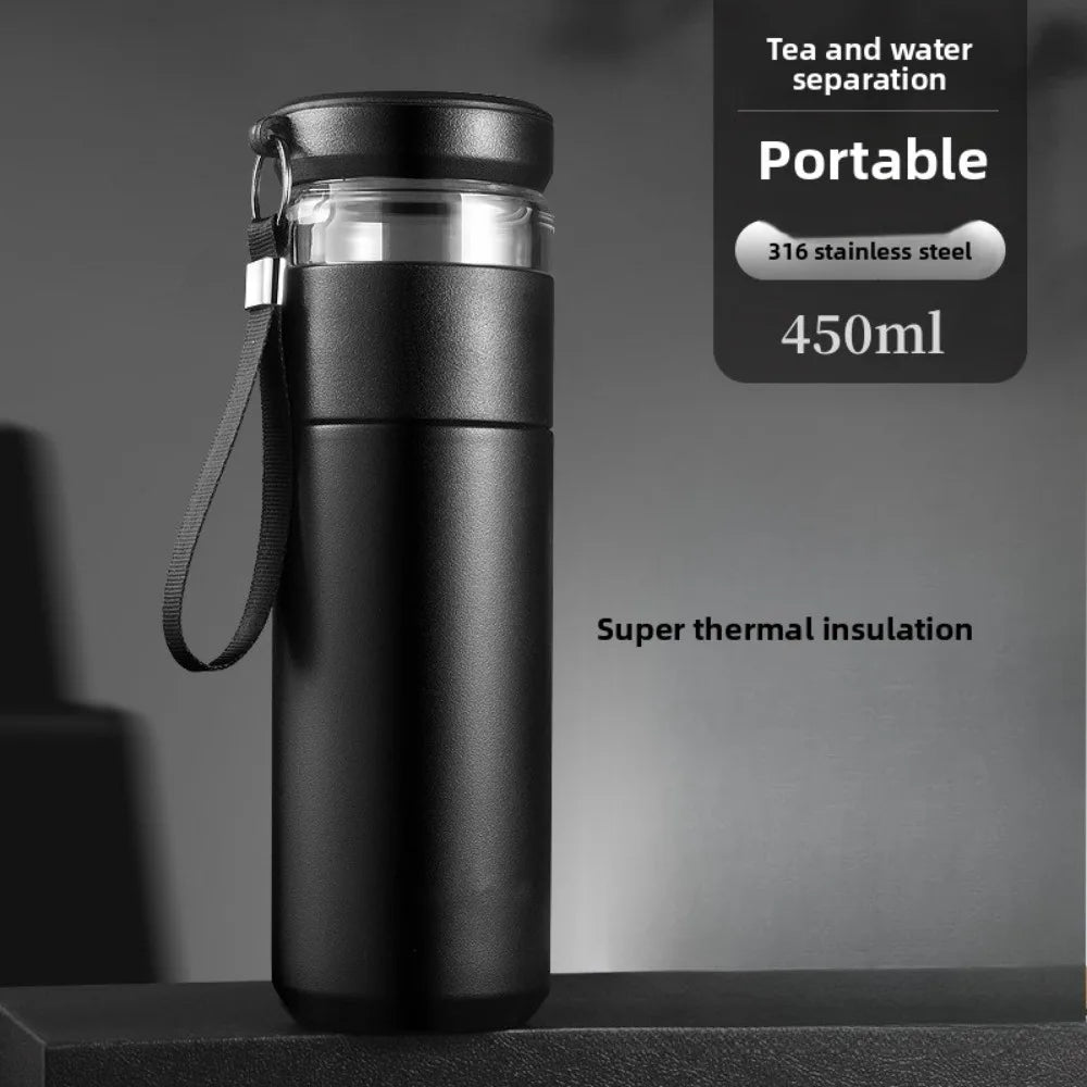 Multi-functional outdoor tea-water separation insulated cup, 316 stainless steel water cup, household thickened cup, tea cup
