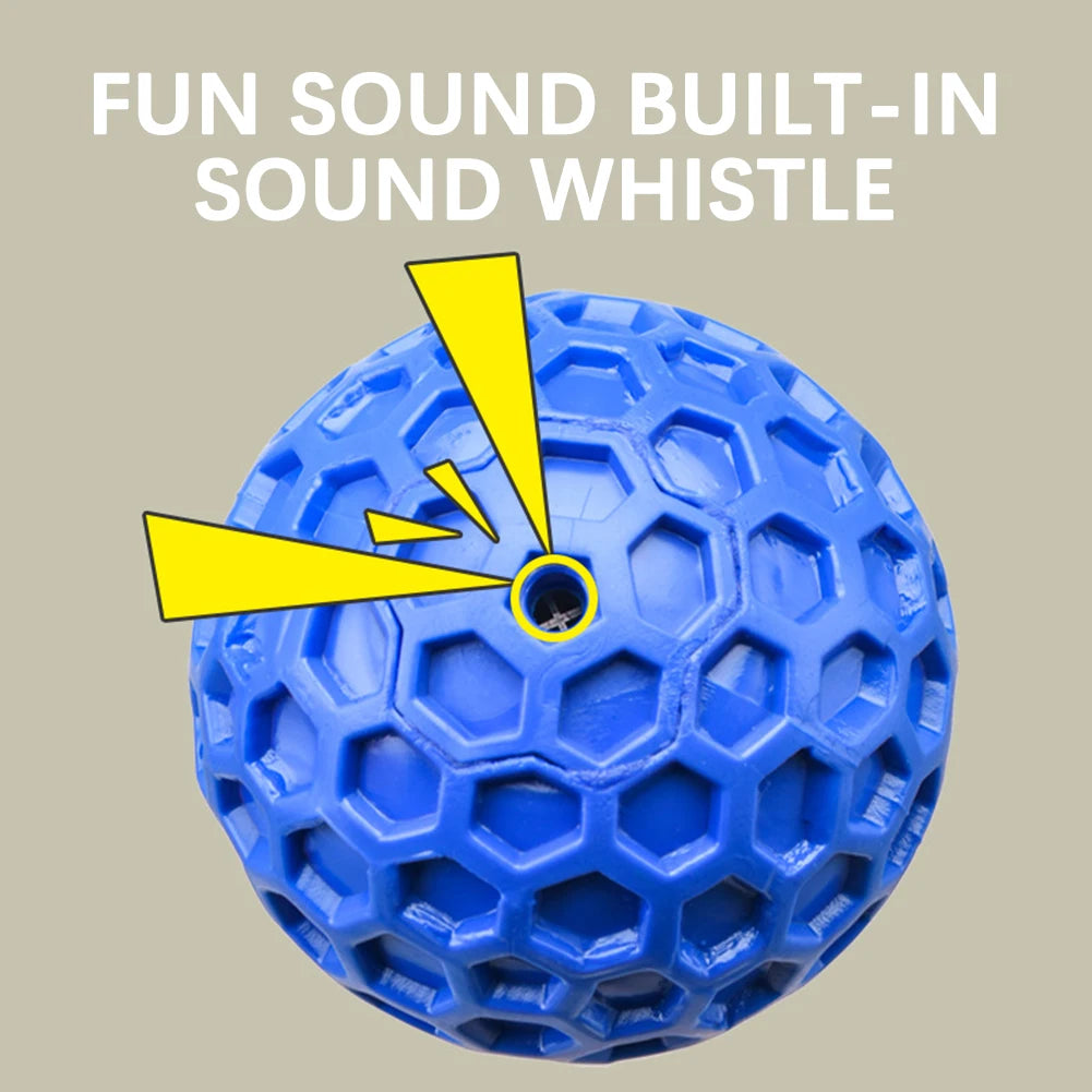 65mm New Dog Toys Bite Resistant Interactive Throwing Sound Honeycomb Balls Natural Rubber Teething Clean Teeth Pet Toys