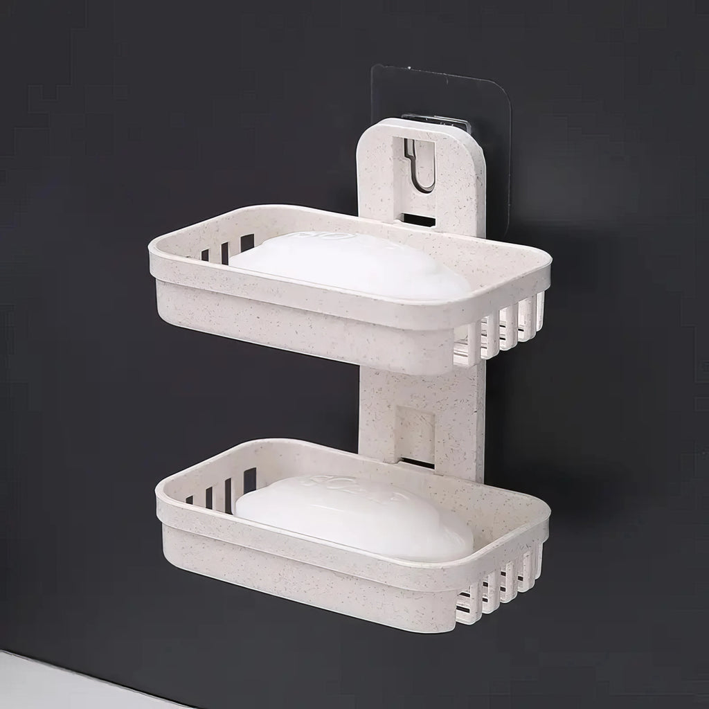 Double Layer Soap Dish with Drainage - Durable & Convenient Bathroom Organizer, Keeps Counter Dry, Easy to Clean