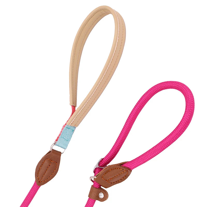 P Chain Dog Training Leash Collar Anti-Choking Easy Ctrl 150cm Nylon Rope for Large Medium Small Dog Walking Pet Accessories