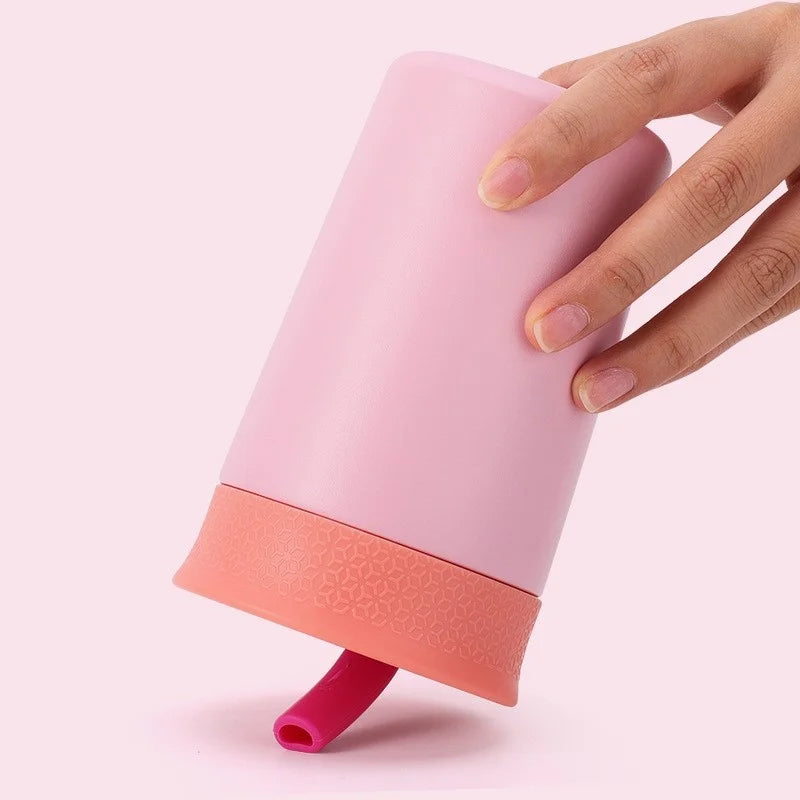 12oz Portable Thermos Cup Coffee Mug Stainless Steel Vacuum Flask Cold&Hot Sport Cup Car Cup with Straw Travel Mug Insulated Cup