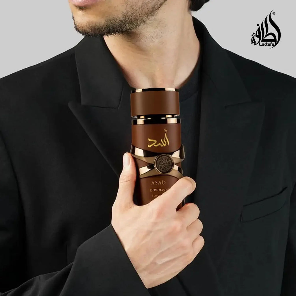 Lattafa Asad Bourbon for Unisex Eau de Parfum Spray, 3.4 Ounce / 100 ml