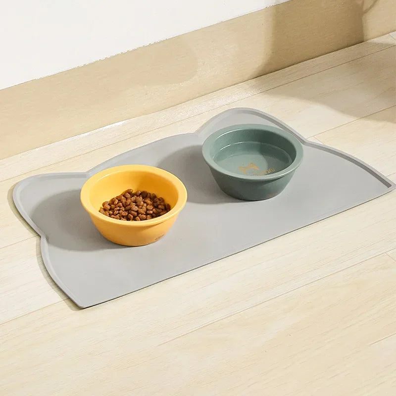 Food Grade Silicone Cat Mat, Anti-slip Waterproof Leak-proof Pad for Cats & Dogs, Easy to Clean Pet Bowl Mat