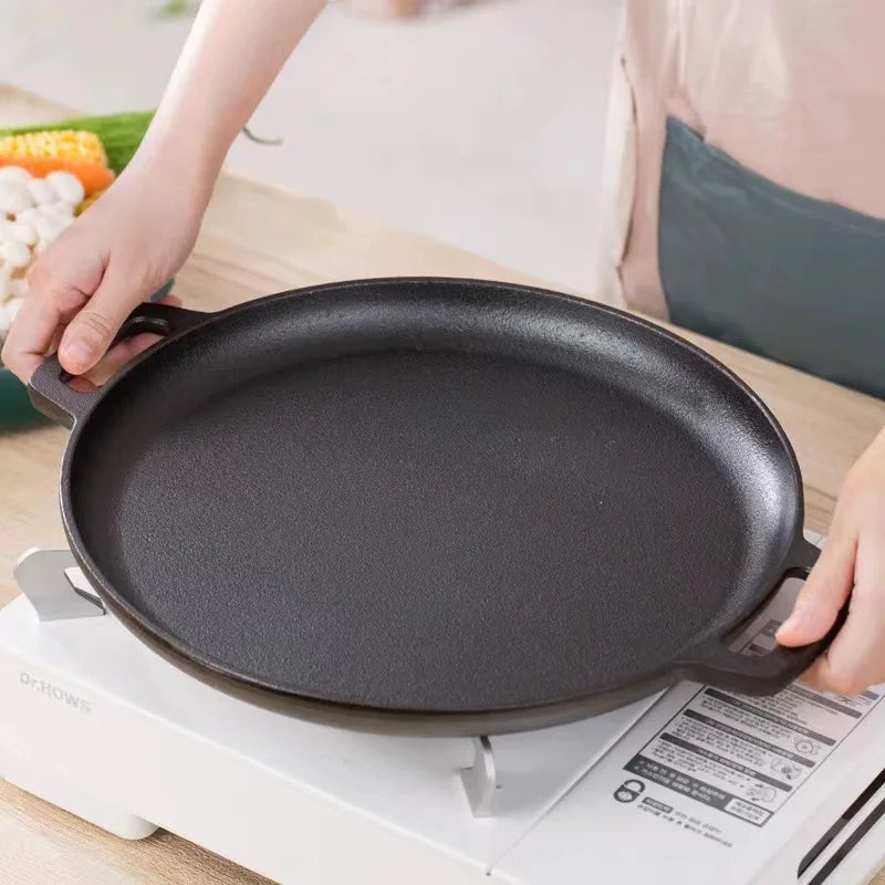 2026 Multi-Purpose Cast Iron Frying Non-Stick Skillet for Stove & Outdoor Cooking,Lightweight Round Griddle for Home Kitchen