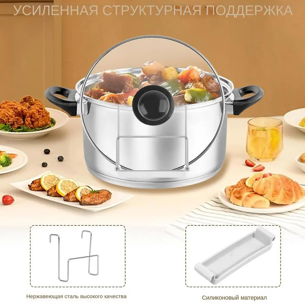 Slow Cooker Lid Holder Lid Rack With Silicone Sink Kitchen Cooking Pot Lid Organizer For Fixed On Edge Of The Tablewares