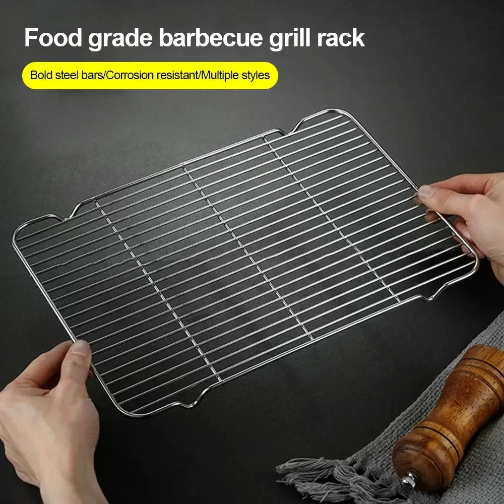 New Stainless Steel Cooling Rack Non-stick Silver BBQ Tray Cake Cooler
