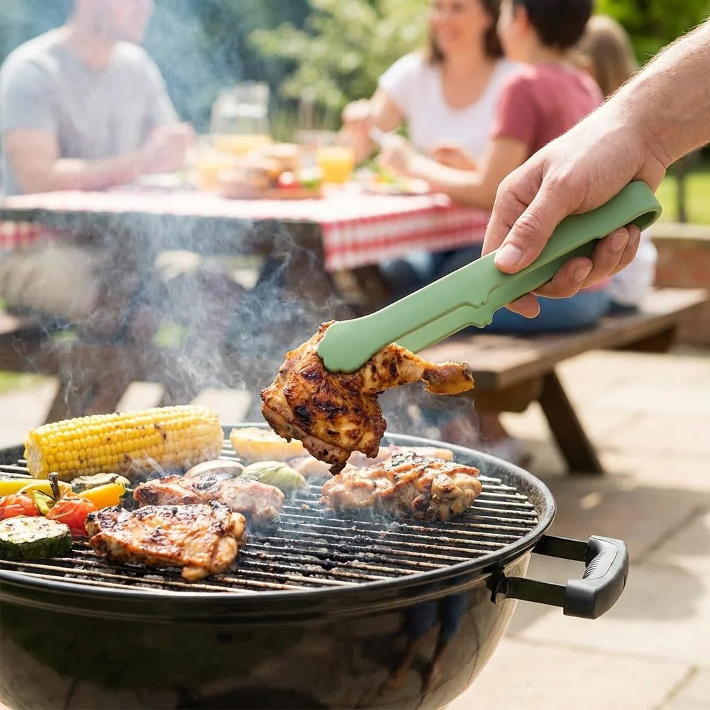 Silicone Food Tongs Non-slip Kitchen Cooking Clip BBQ Salad Serving Tong Heat Resistant Bread Toast Clamp Kitchen Accessories To