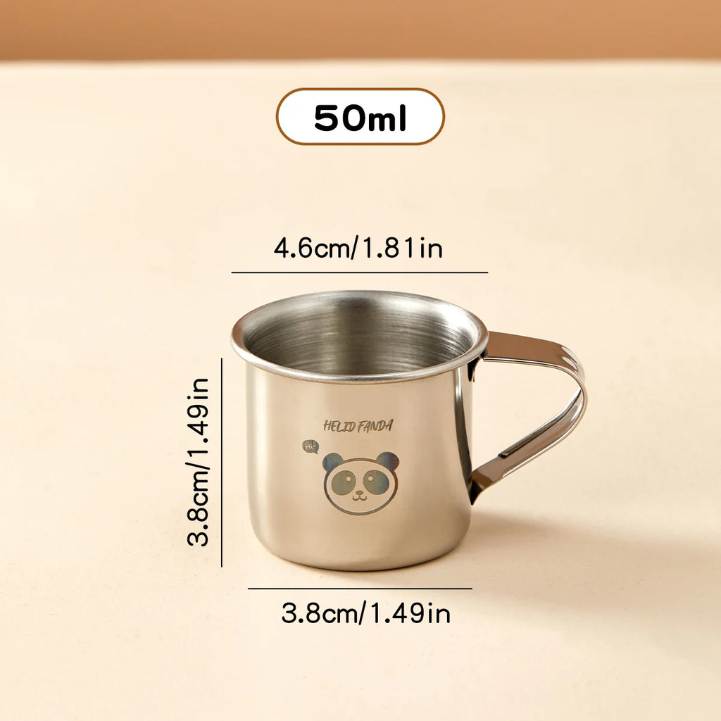 Mini 304 Stainless Steel Water Cup For Kids Durable Anti Scald Children Drinking Cup With Handle Milk Coffee Mug Drinkware N